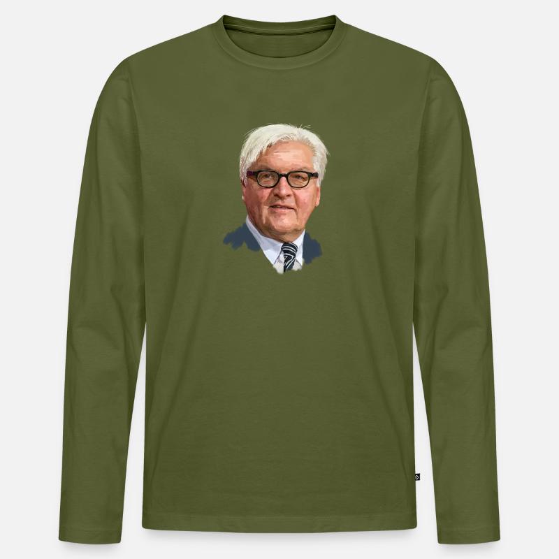 Frank-Walter Steinmeier - Männer Premium Bio Langarmshirt - Khaki