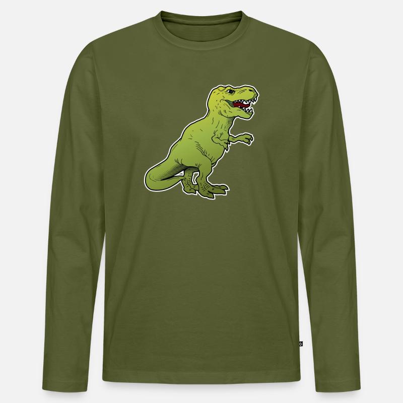 Dinosaurier / großes Tier / Tier - Männer Premium Bio Langarmshirt - Khaki