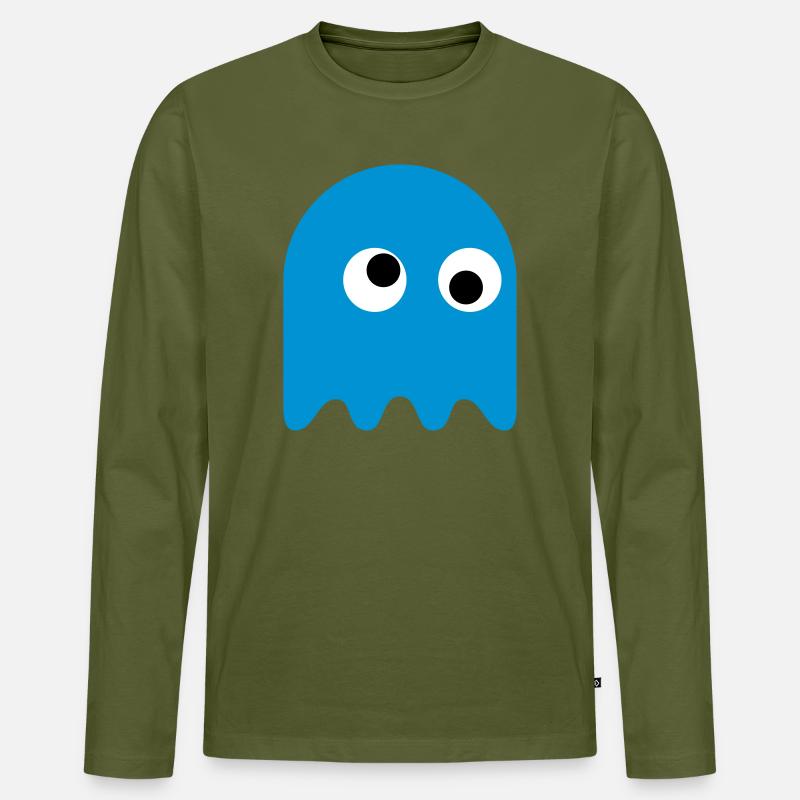 Game Classics Ghost - Männer Premium Bio Langarmshirt - Khaki