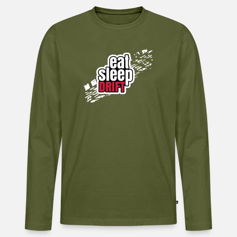Eat Sleep Drift - Männer Premium Bio Langarmshirt - Khaki