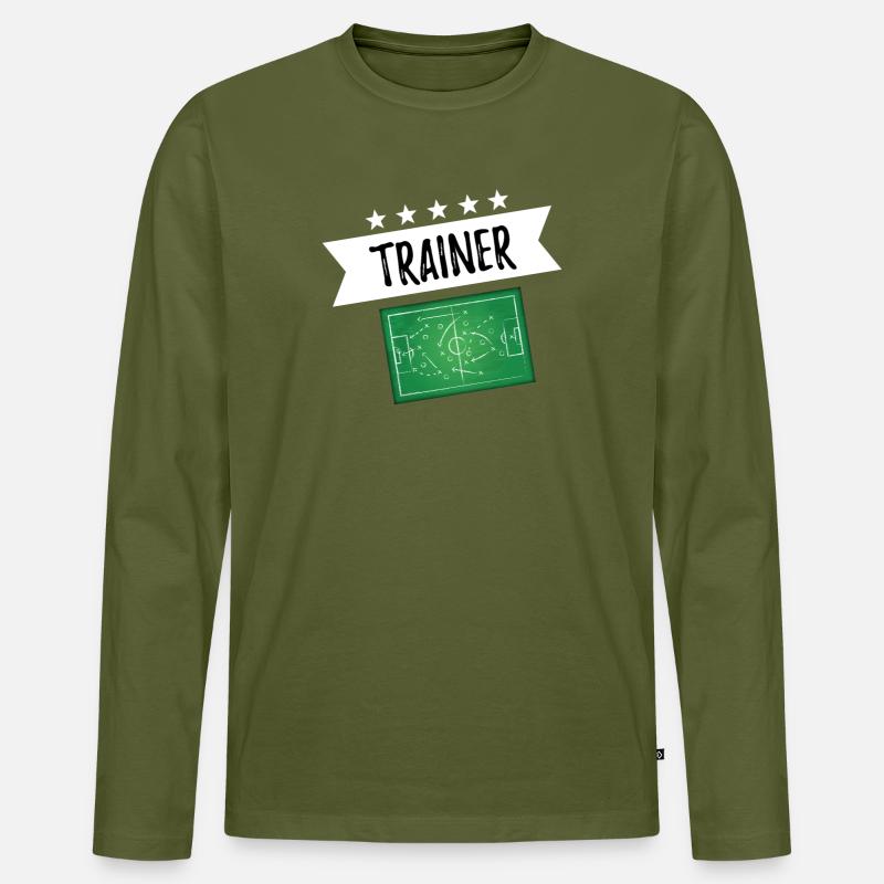 Trainer Taktiktafel - Männer Premium Bio Langarmshirt - Khaki