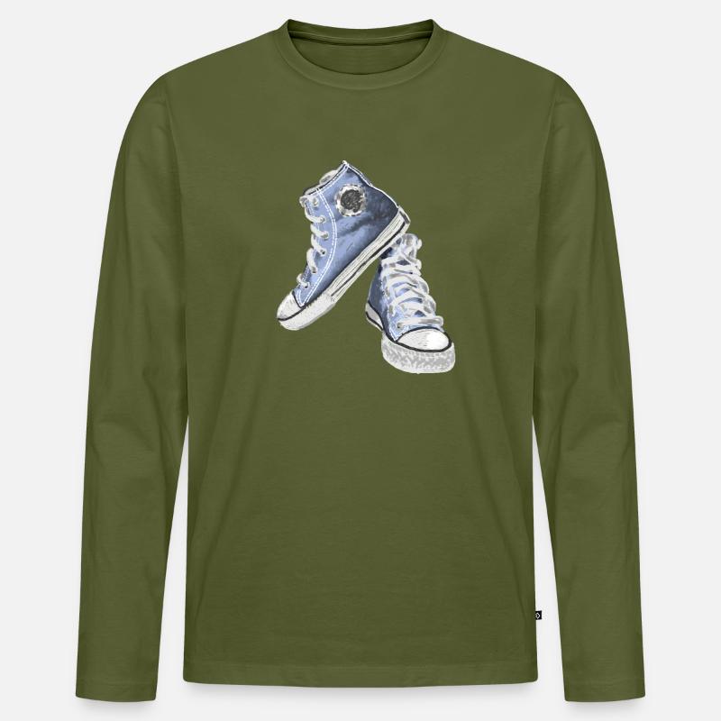 sneakers - Männer Premium Bio Langarmshirt - Khaki