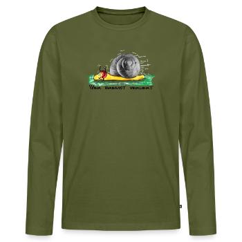 Brakes are for losers - Men's Premium Organic Long Sleeve Shirt - khaki - Front - Nico (187cm)