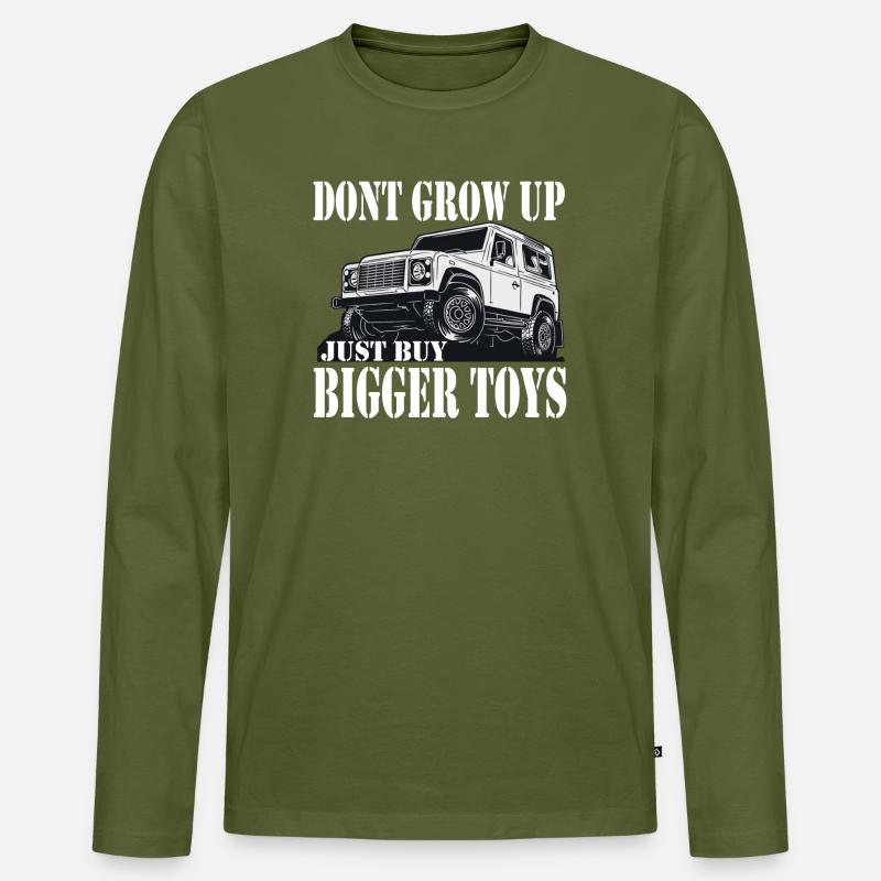 Defender Land-Rover Geschenk Gift - Männer Premium Bio Langarmshirt - Khaki