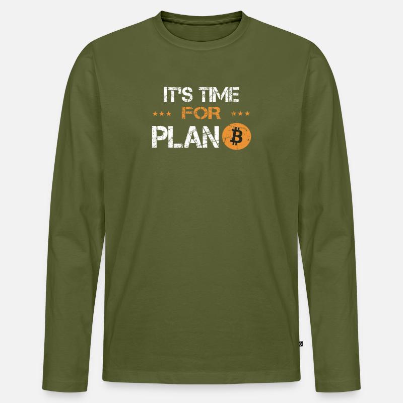 Its time for Plan B Bitcoin Krypto Crypto Währung - Männer Premium Bio Langarmshirt - Khaki