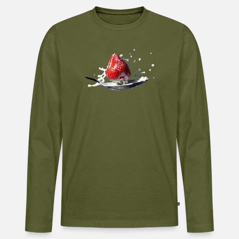 Splash - Männer Premium Bio Langarmshirt - Khaki