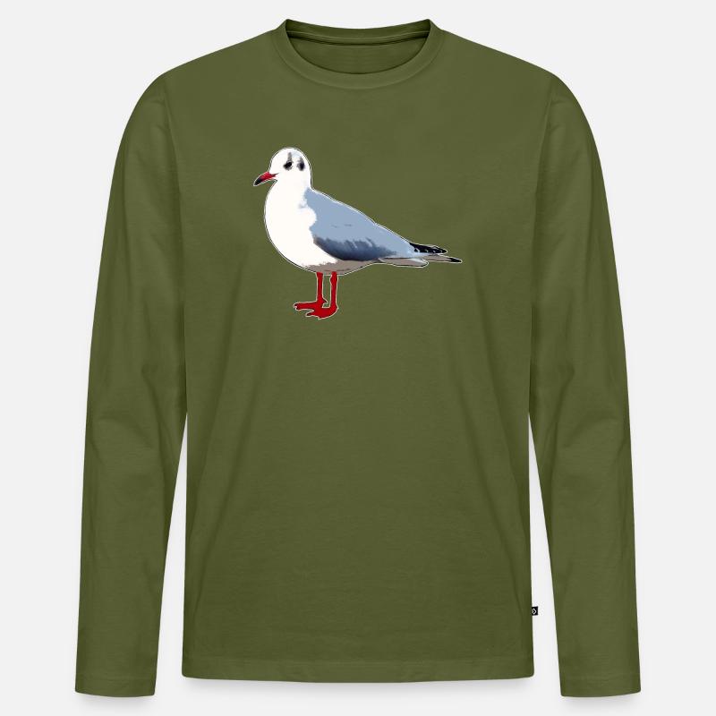 Möwe - Männer Premium Bio Langarmshirt - Khaki