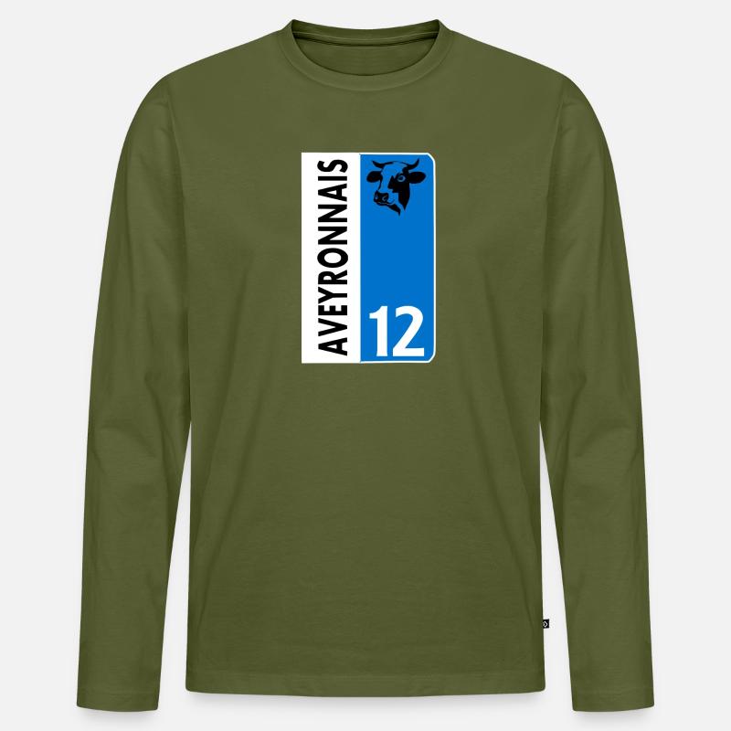 Aveyronnais - Männer Premium Bio Langarmshirt - Khaki