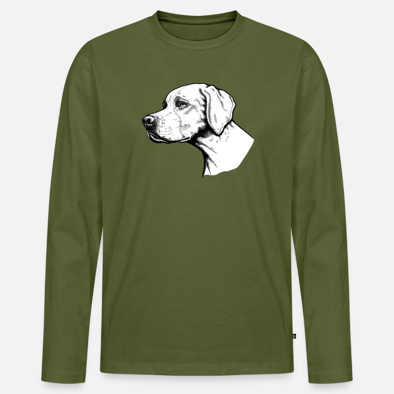 Pointer Portrait - Männer Premium Bio Langarmshirt - Khaki