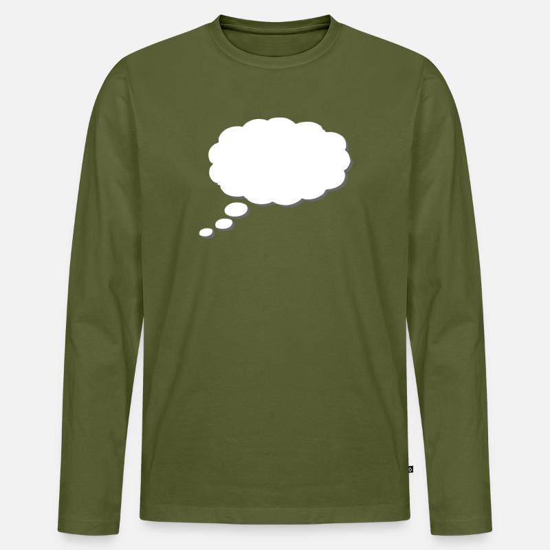 Gedankenwolke, Thinkbubble. So personalisieren Sie - Männer Premium Bio Langarmshirt - Khaki