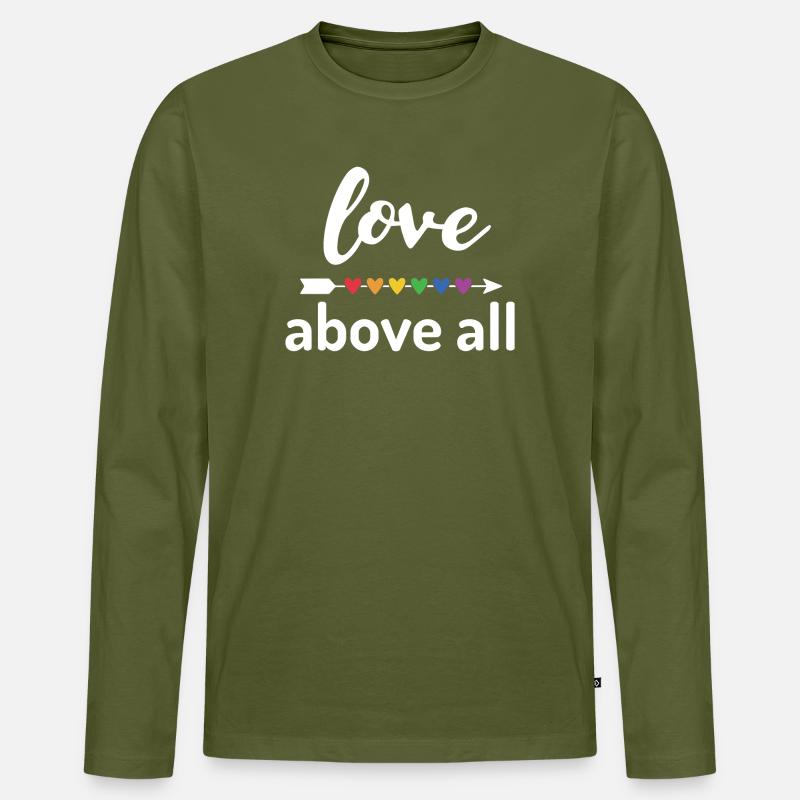 Liebe über alles - Männer Premium Bio Langarmshirt - Khaki
