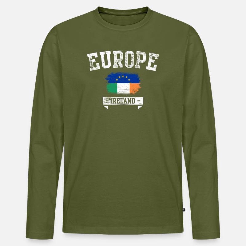 Flagge Irlands - Männer Premium Bio Langarmshirt - Khaki