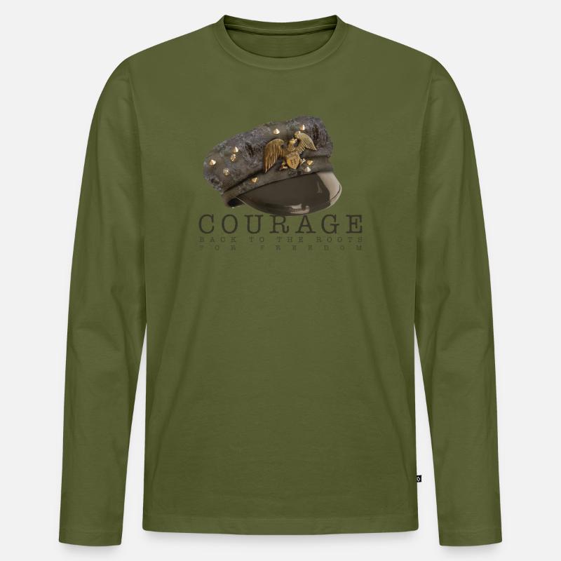 COURAGE FOR FREEDOM - Männer Premium Bio Langarmshirt - Khaki