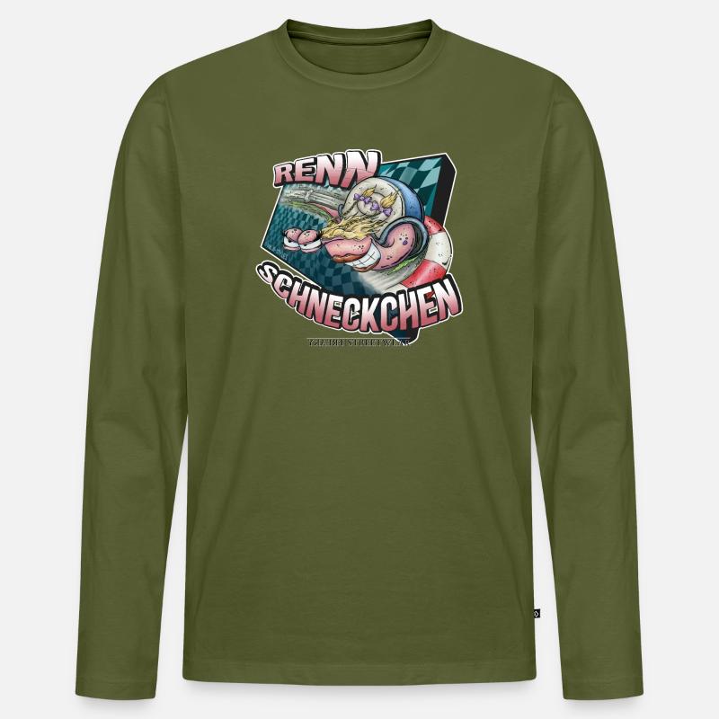 Rennschneckchen - Männer Premium Bio Langarmshirt - Khaki