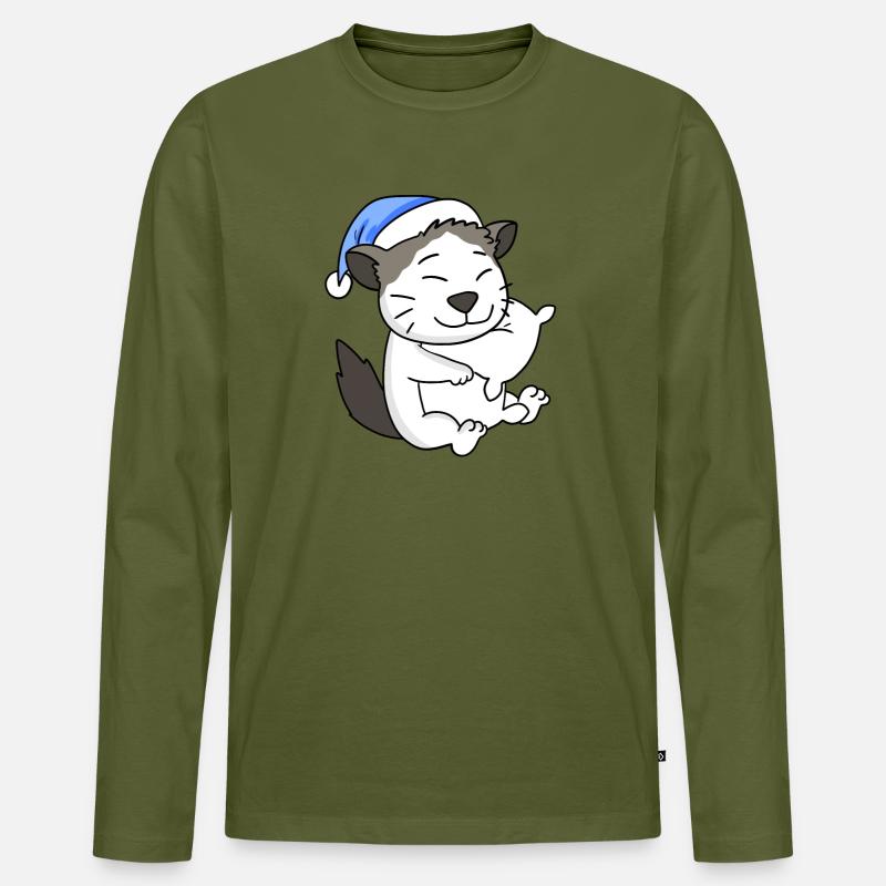 Katze Katzenrasse Ragdoll - Männer Premium Bio Langarmshirt - Khaki