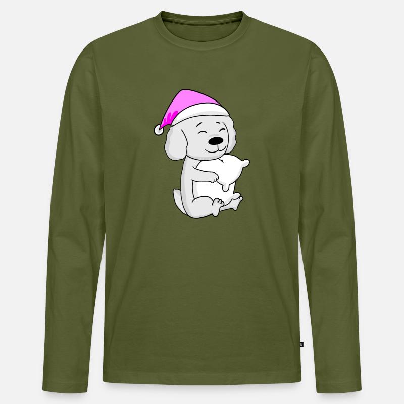 Hund Hunderasse Malteser - Männer Premium Bio Langarmshirt - Khaki