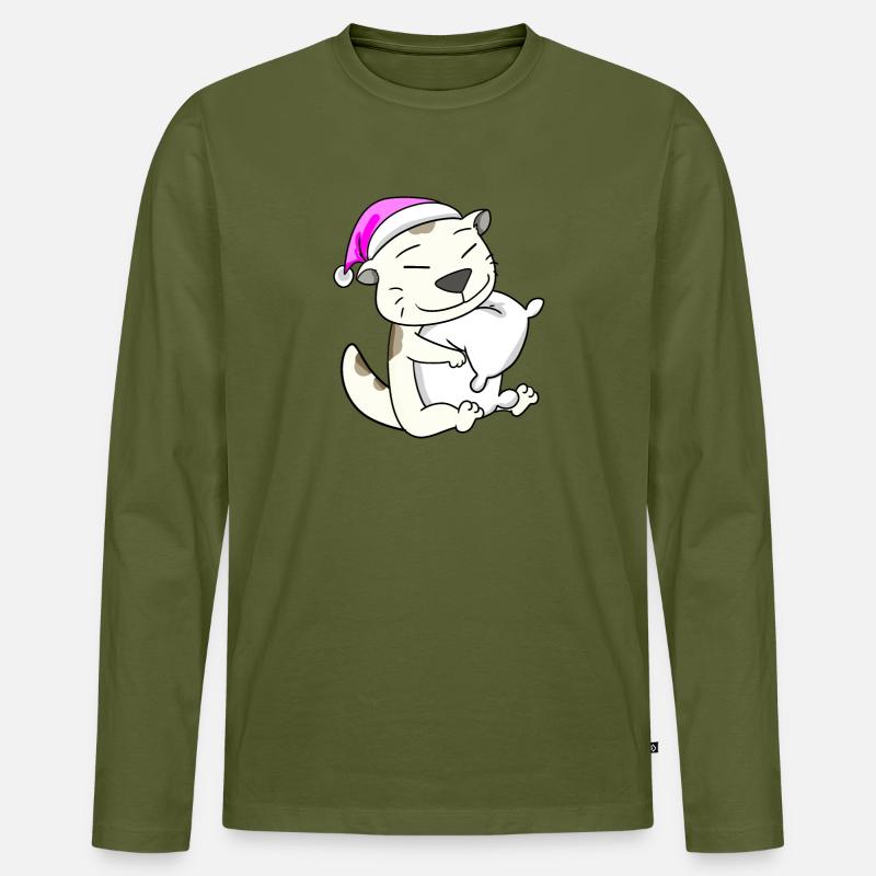 Cat cat breed Devon Rex - Men's Premium Organic Long Sleeve Shirt - khaki