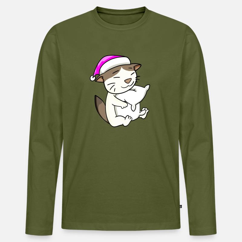 Katze Katzenrasse RagaMuffin - Männer Premium Bio Langarmshirt - Khaki