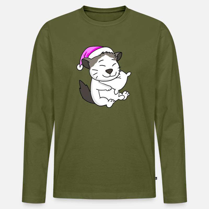 Katze Katzenrasse Ragdoll - Männer Premium Bio Langarmshirt - Khaki