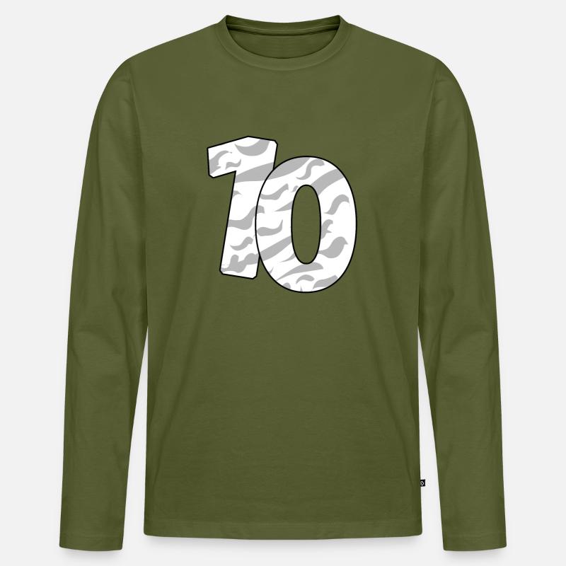 10 - Männer Premium Bio Langarmshirt - Khaki
