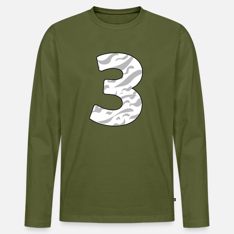 3 - Männer Premium Bio Langarmshirt - Khaki
