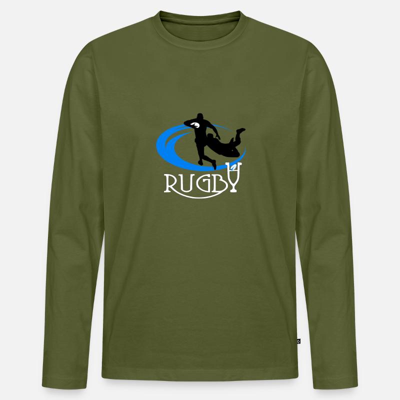 Rugby - Männer Premium Bio Langarmshirt - Khaki