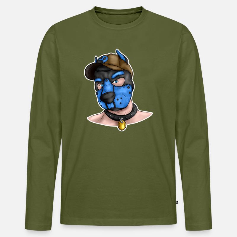 PupBlue - Männer Premium Bio Langarmshirt - Khaki