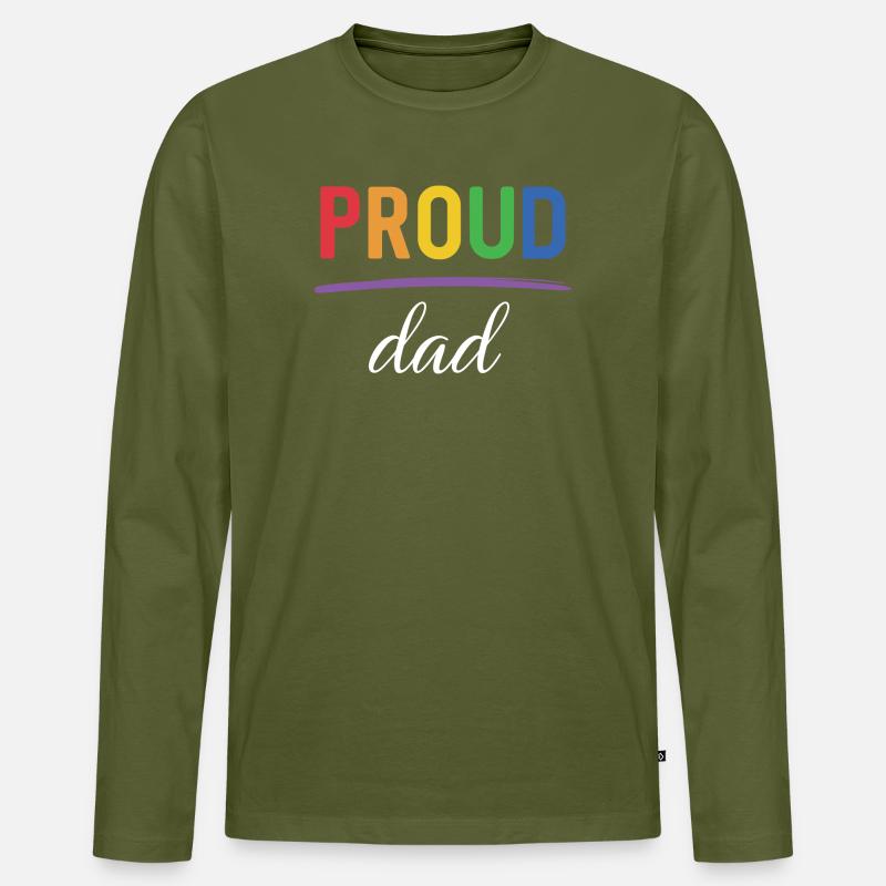 LGBT Proud Dad - Pride-Monat - Männer Premium Bio Langarmshirt - Khaki