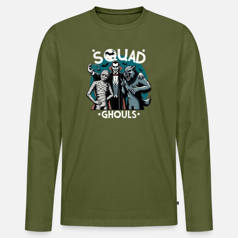Squad Ghouls - Männer Premium Bio Langarmshirt - Khaki