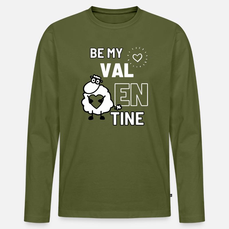 Valentin-Schaf - Männer Premium Bio Langarmshirt - Khaki