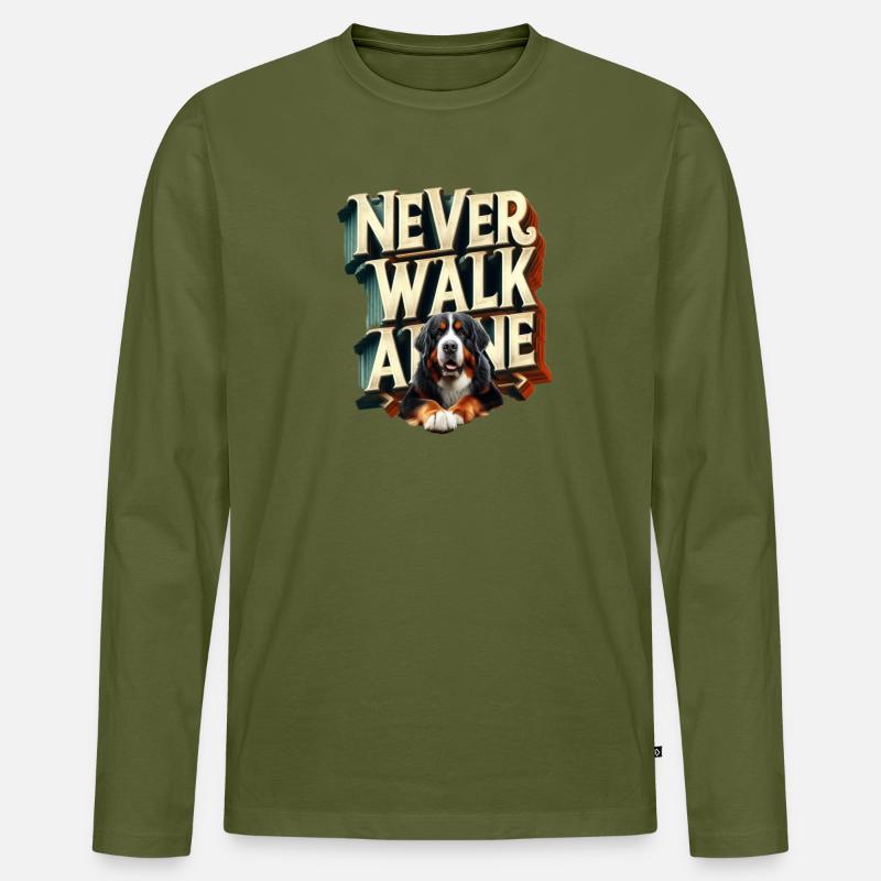 Berner Sennenhund - Männer Premium Bio Langarmshirt - Khaki