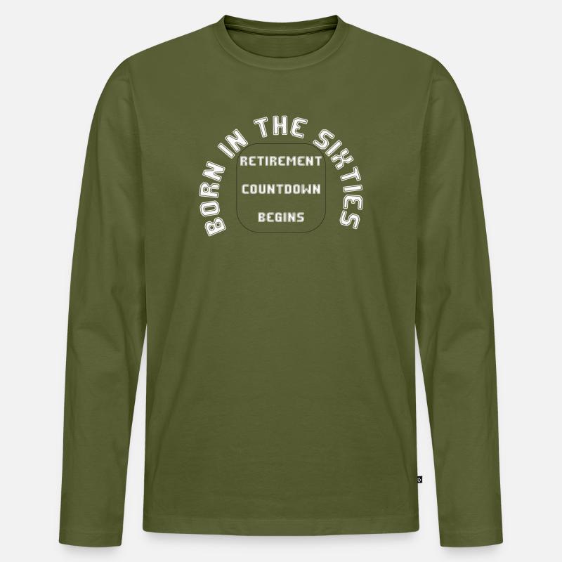 Geboren in den Sechzigern, Rente - Männer Premium Bio Langarmshirt - Khaki