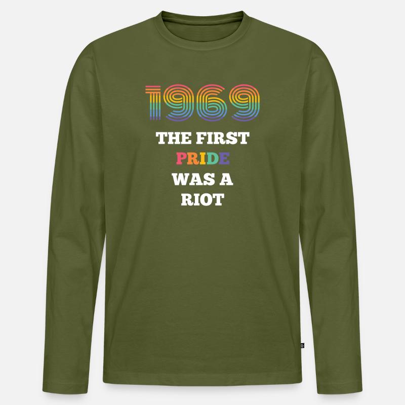LGBT Pride Month - Die erste Pride war ein Aufruhr - Männer Premium Bio Langarmshirt - Khaki