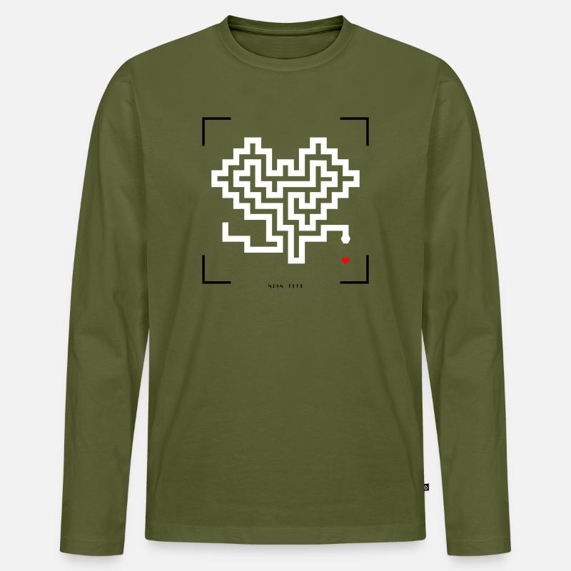 Retro-Schlange - Männer Premium Bio Langarmshirt - Khaki