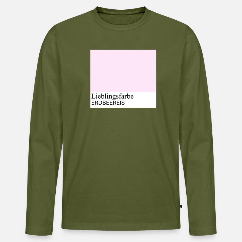 Erdbeereis - Männer Premium Bio Langarmshirt - Khaki