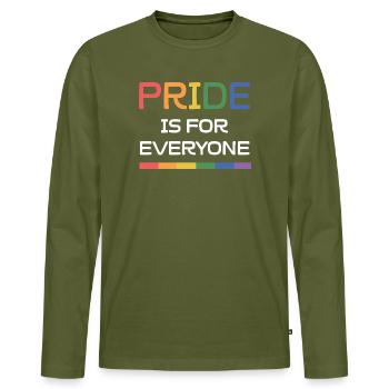 LGBTQ Pride Month - Pride is For Everyone - Men's Premium Organic Long Sleeve Shirt - khaki - Front - Nico (187cm)