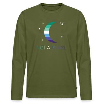 LGBTQ Pride Month - Not a Phase - Gays - Men's Premium Organic Long Sleeve Shirt - khaki - Front - Nico (187cm)