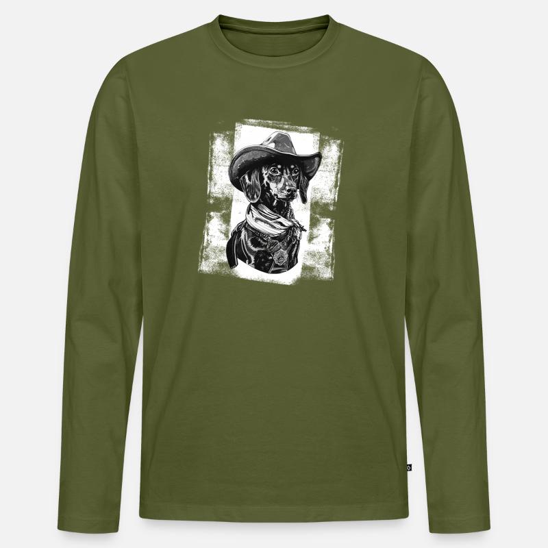 Sheriff Jamnik - Männer Premium Bio Langarmshirt - Khaki
