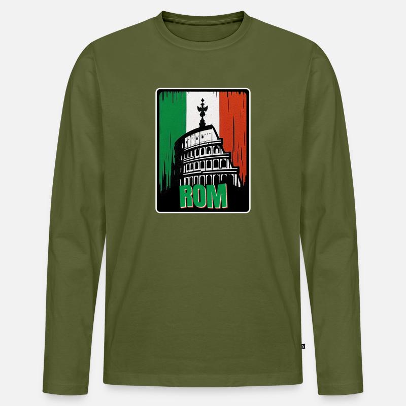 Ewiges Rom - Männer Premium Bio Langarmshirt - Khaki