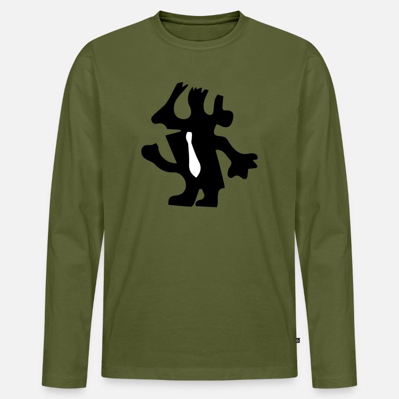 Mann im minimalistischen Design - Männer Premium Bio Langarmshirt - Khaki