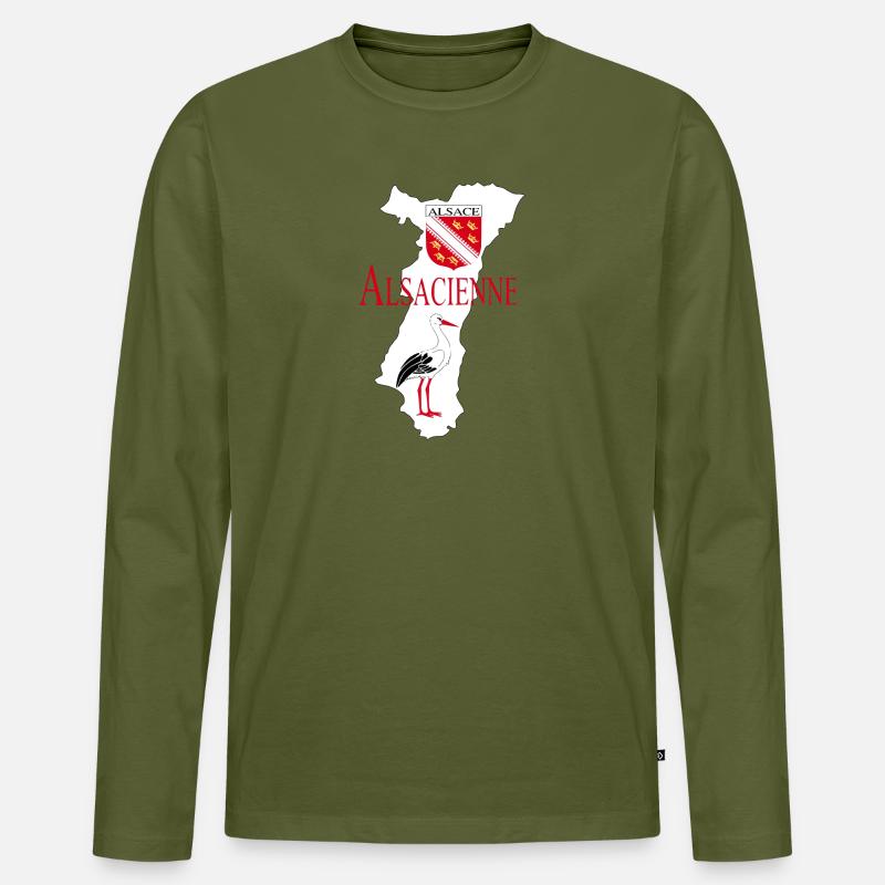 Elsässisch - Männer Premium Bio Langarmshirt - Khaki