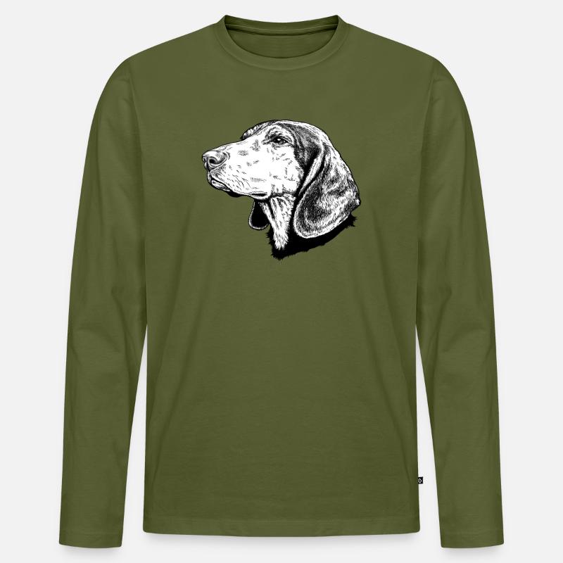 Griechische Bracke sw Hellenikos Ichnilatis - Männer Premium Bio Langarmshirt - Khaki