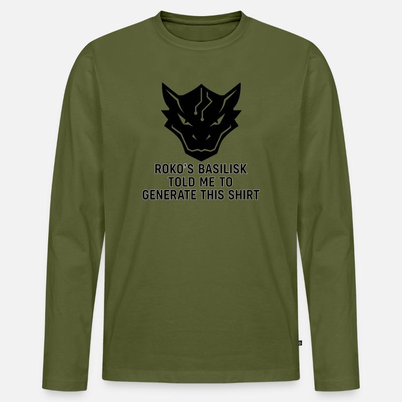 Generated by the Basilisk - Männer Premium Bio Langarmshirt - Khaki