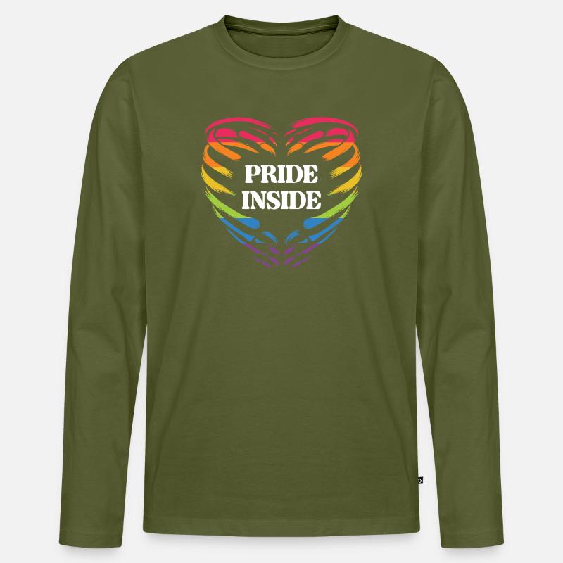 LGBT Pride Monat - Pride Inside - Männer Premium Bio Langarmshirt - Khaki