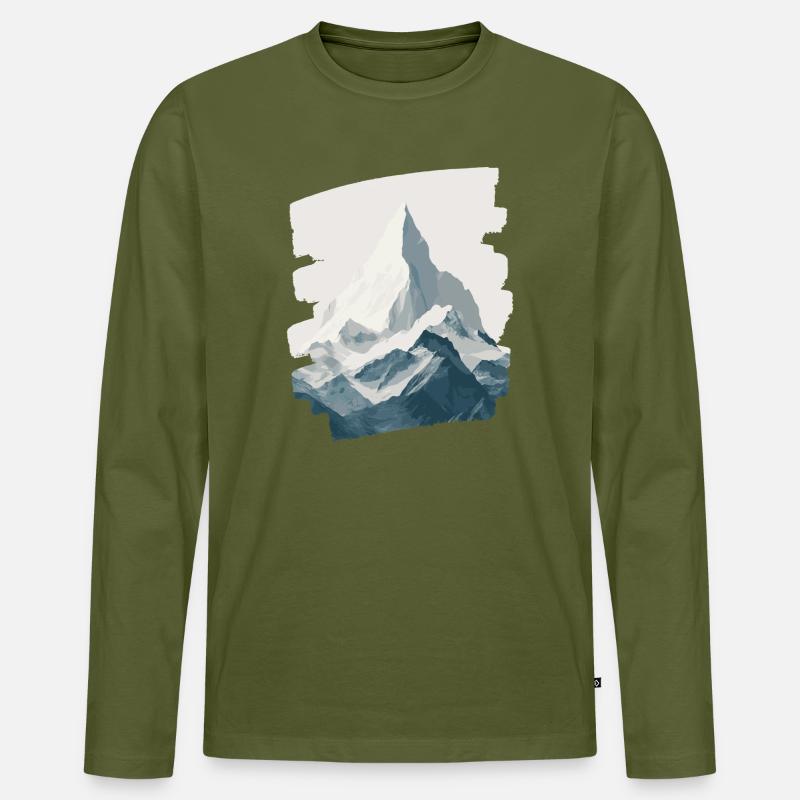 Berge Klettern Kletterer Wandern - Männer Premium Bio Langarmshirt - Khaki