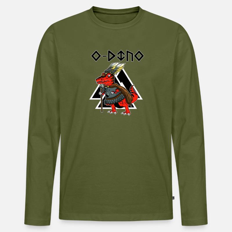Odin - Männer Premium Bio Langarmshirt - Khaki