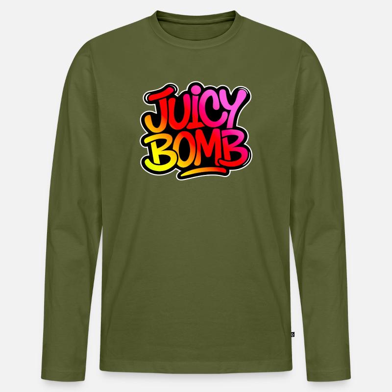 Juicy bomb - Männer Premium Bio Langarmshirt - Khaki