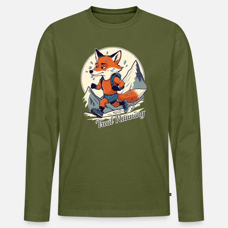 Trailrunning - Männer Premium Bio Langarmshirt - Khaki