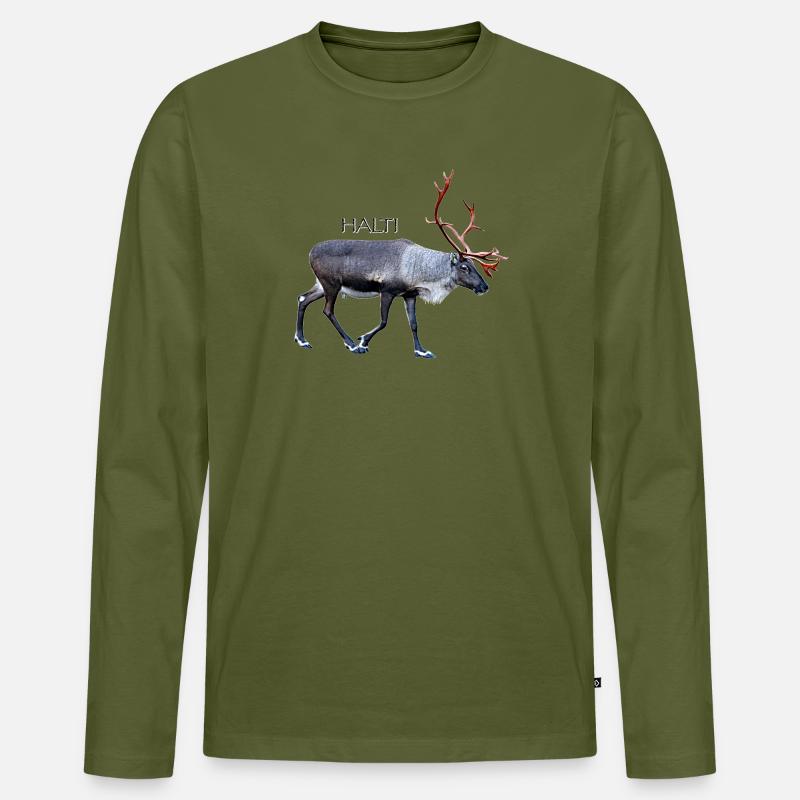 HALTI - Männer Premium Bio Langarmshirt - Khaki