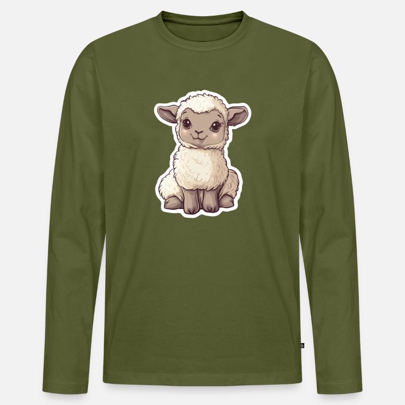 Schaf - Männer Premium Bio Langarmshirt - Khaki
